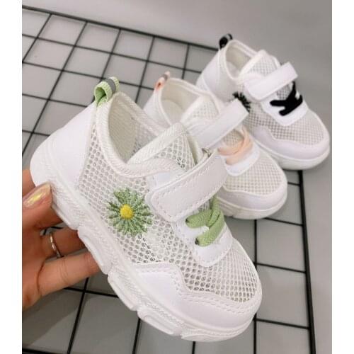 Summer Children Mesh Casual Shoes Girl Sneakers Sport Footwear Kids Shoes for Girls Light Shoes Cute Flower Flat Shoe Baby Shoes