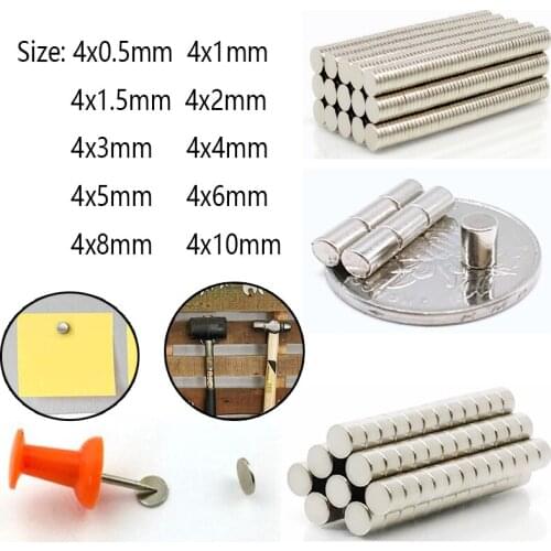 25~100Pcs Round Magnet4X0.5 4X1 4X1.5 4X2 4X3 4X4 4X5 4X6 4X8 4X10mm Neodymium Magnet Permanent Strong Powerful Magnets