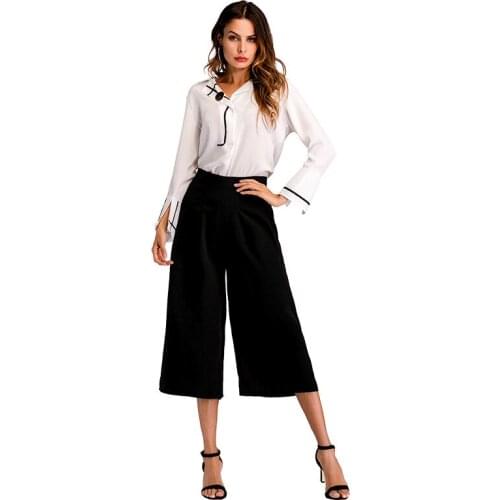 YYFS Fashion V neck Women Blouse Shirts Ruffle Long Sleeve Chiffon White Black Women Office Blouses Ladies Casual Tops Female