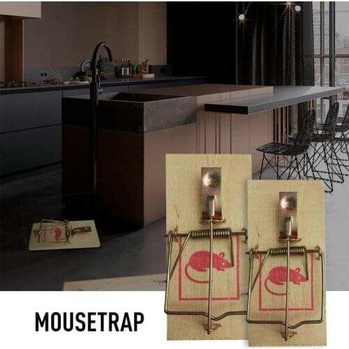 1Pcs Wooden Mice Mouse Rat Traps Reusable Vermin Rodent Mouse Killer Pest Control Mousetraps Trap Garden Outdoor Home Catcher