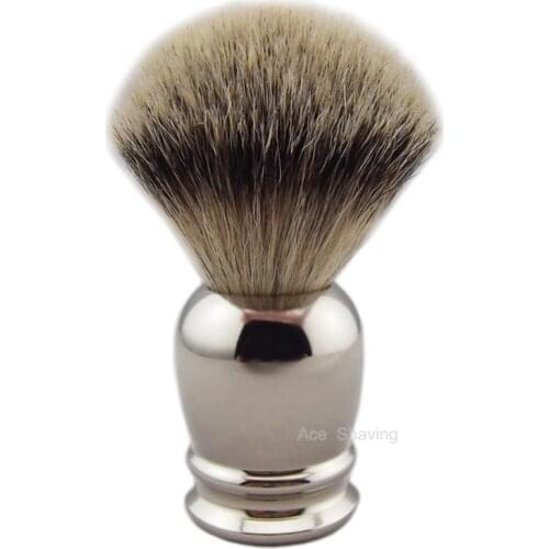 Stainless Handle Silvertip/Finest Badger Brush Knot Beard Shaving kits for Men Accessories Foam Lathering