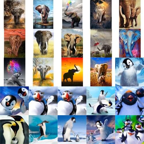 Lovely penguin cross stitch kit people 18ct 14ct UNprinting11ct count print canvas stitches embroidery DIY handmade needlework