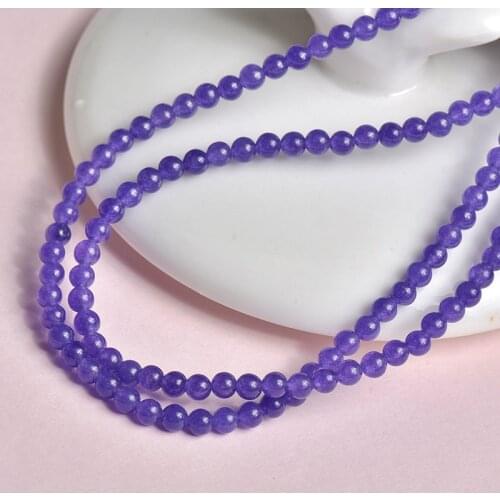 Multisize natural dark purple jades stone chalcedony 2mm 3mm DIY loose round beads new Item jewelry gem stone 15" B460