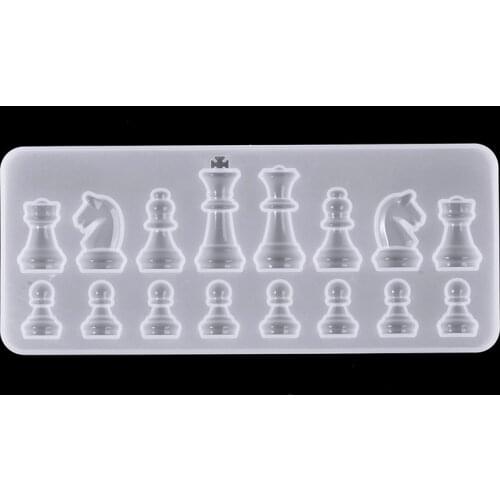 New 3D Crystal Chess Making Mold DIY Silicone Mini Chess Ornament Resin Casting Mould Manual Craft Mold Tool Supplies