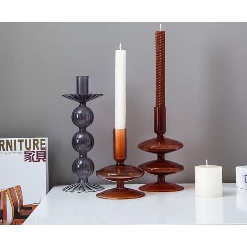 O.RoseLif Candle Holders Candlesticks Candles Candle Jar Vase Home Nordic Decoration Dried Flower Hydroponic Vase Glass Vase