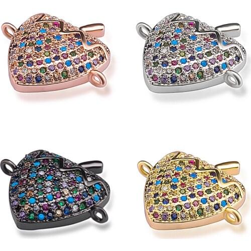 Charm Unlimited Color Zircon strawberry shaped Jewelry Connector DIY Personality Bracelet Jewelry Accessories Wholesale