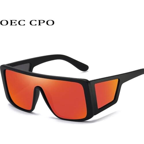 OEC CPO Oversize One Piece Shield Sunglasses Women Brand Designer Luxury Sun Glasses Men Vintage Square Shades UV400 O207