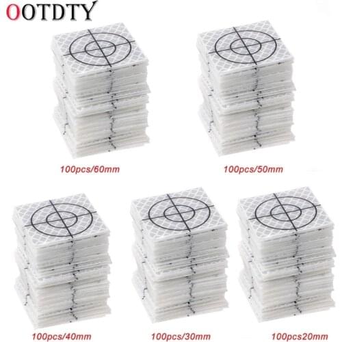 100 Pcs Reflector Sheet Reflective Tape Target Total Station 20/30/40/50/60mm
