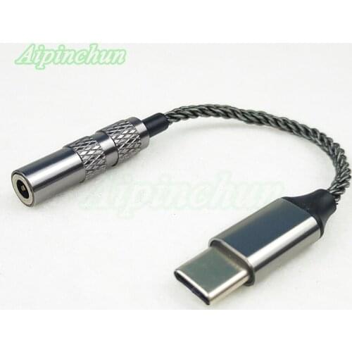 USB Type C to 3.5mm Earphone Jack Adapter Silver-Plated Headphone AUX Audio Cable Converter for Huawei P30 pro Xiaomi Mi 9 8 se