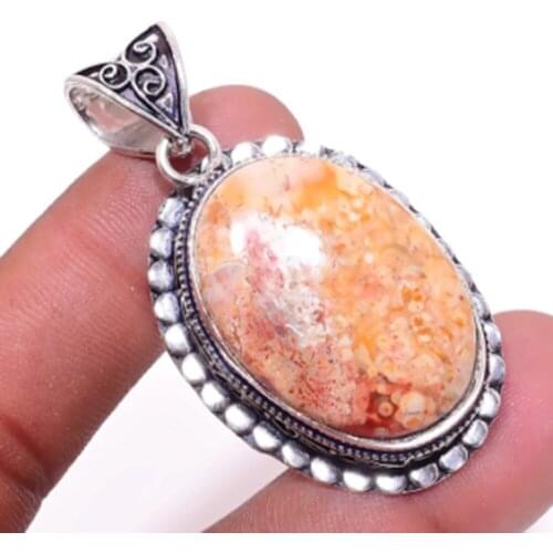 Jaspers Pendant Silver Overlay over Copper , 53 mm, P5632