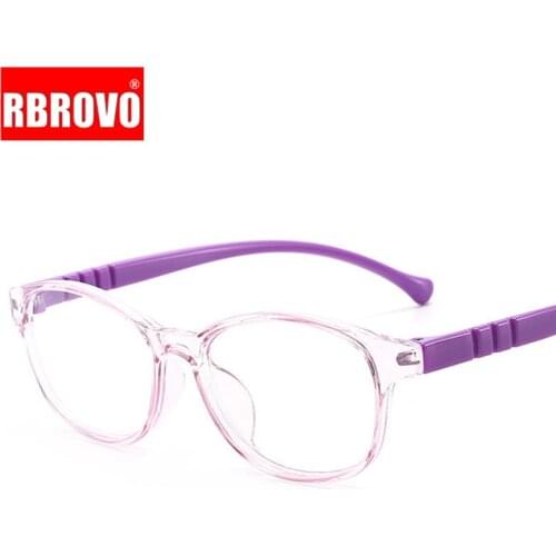 RBROVO Small Kids Glasses Frame Oval Eyeglasses Frame Clear Anti Blue Light Glasses Kids Cute Eyewear Child Mirror Glasses Frame