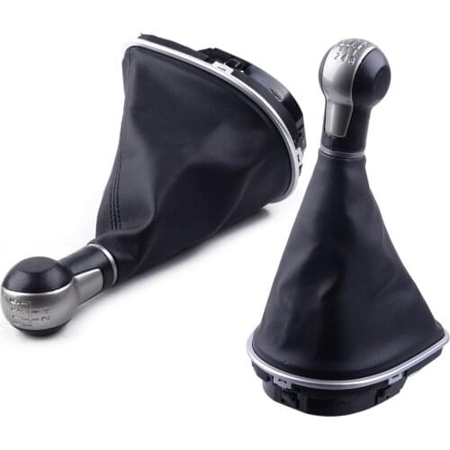 DWCX Black 5/6 Speed Manual PU Leather Gear Shift Stick Knob Gaiter Boot Cover Fit For Seat Altea Leon II Toledo III