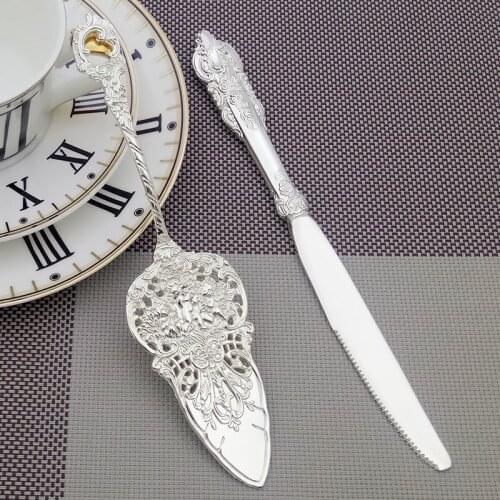 Silver Wedding Cake Knife Shovel Ppatula Cutlery Silverware Butter Cheese Knife Cake Baking Tools Pastry Party Decoratinon