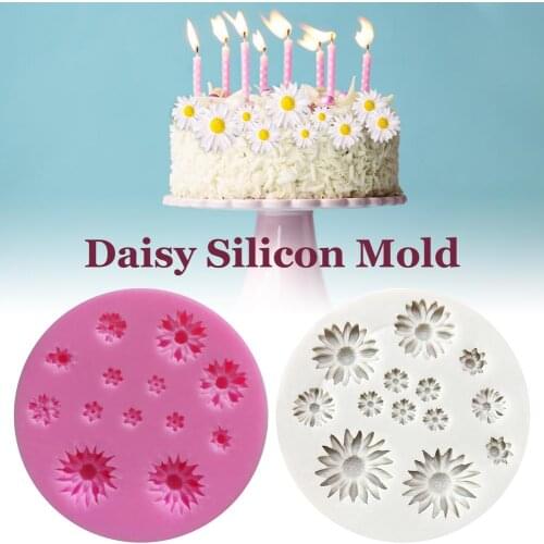 Daisy Silicon Mold Small Flower Chrysanthemum Cake Mold For Making Cakes Breads Mousses Jellies Chocolates Moon Cakes Fondant
