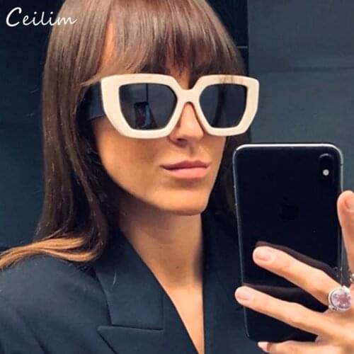 Vintage Fashion Square Sunglasses Women 2021 New Luxury Brand Designer Big Frame Polygon Sun Glasses For Female Shades UV400