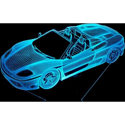 New Convertible Car Touch Led 3d Night Light 7 color change Visual Gifts Atmosphere 3d Led Lamp Remote Touch switch Table Lamp
