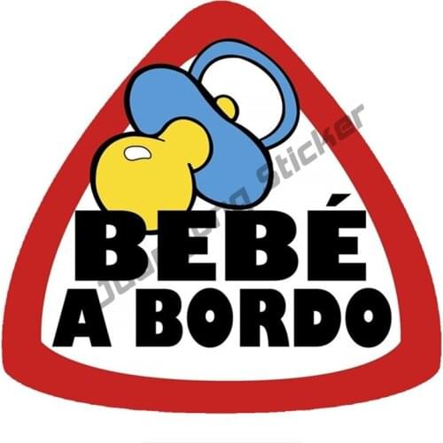 Tri Mishki WCS342# 13*14cm baby on board spanish bebe a bordo car sticker colorful Decals Motorcycle Accessories Stickers