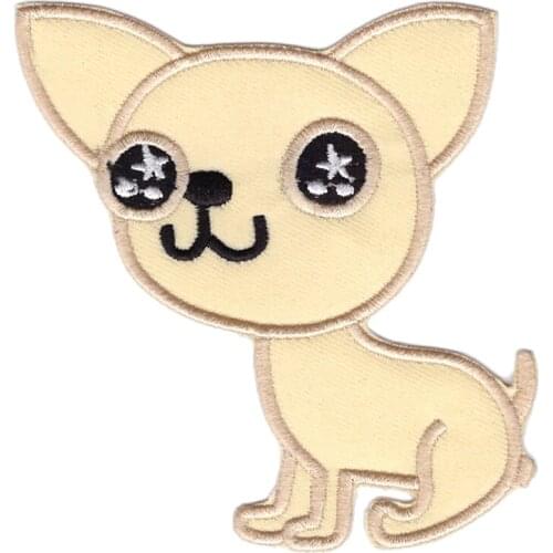 Sitting Prone Chihuahua Dog Breed Embroidery Patch Puppy Breed Iron On Applique