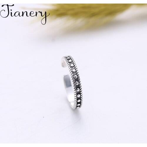 JIANERY Fashion Silver Color Round Beads Rings For Women Engagement Statement Finger Rings