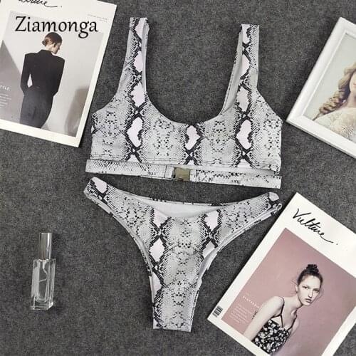 Ziamonga Sexy Leopard Bikinis 2020 Micro Bikini Set Thong Biquini High Cut Swimwear Women Mini Swimsuit Female Bathing Suit