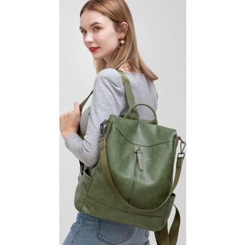 2021 Female backpack mochila feminina casual Multifunction Women Leather Backpack Female Shoulder Bag Sac A Dos Travel Back Pack