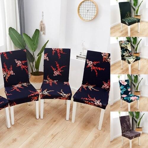 1pc Printed Elastic Stretch Chair Cover Spandex Dinning Room Wedding Banquet Party Home Chair Slipcovers Protector Decor