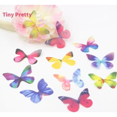 40PCS Craft Organza Butterflies Handmade Fabric Butterfly Accessory for Earring Charms, Silk Butterfly Coker, DIY Jewelry Making