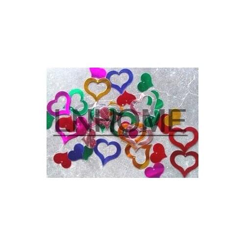 50g/lot 30mm Double Heart Sequins For Crafts PVC Flat Paillette Decoration With Side Hole Mix Colors 2pcs Set Spangles