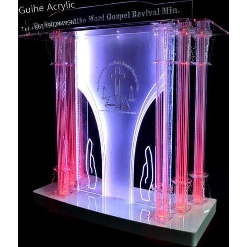 Fixture Displays Acrylic Podium With Slant Large Reading Surface Reception Desk Office Furniture
