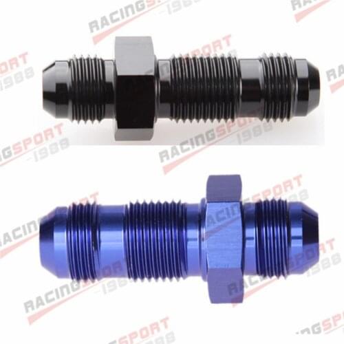 AN8 8AN AN-8 Straight Bulkhead Male Hose Fitting Aluminum Black/Blue