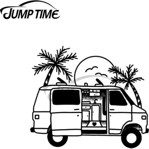 JumpTime 13 x 4.3cm For Beach Camper Van Car Stickers and Decals DIY Anime Bumper Decoration Anime Waterproof Vinyl Decoration