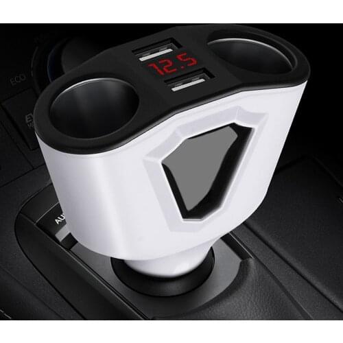 Cigarette Lighter in a car Universal 12V-24V Socket Splitter Power Adapter 3.1A 120W Dual USB Car Charger with Voltage Display