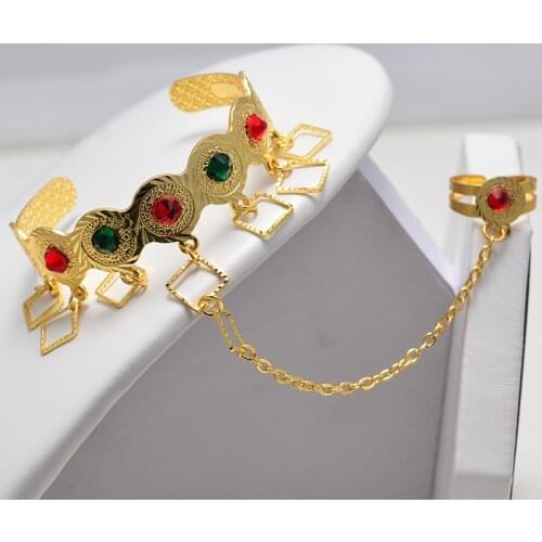 Can open Red Stone Coin Bangles Bracelet for Baby Boy girl With ring Copper Ethiopian Jewelry African Bangle Arab child Gifts