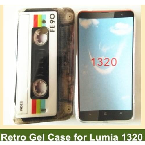 Retro Cassette Tape Radio Camera Garden Flower Leopard Zebra Pattern Soft Gel Cover Case for Nokia Lumia 1320 Free Shipping