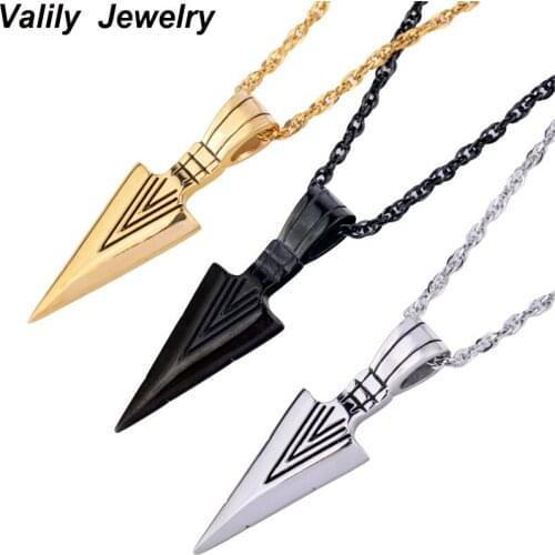 EdgLifU New 2017 Men Necklace Stainless Steel Arrow Pendant Necklace Collier Fashion Personalized Gift Jewelry