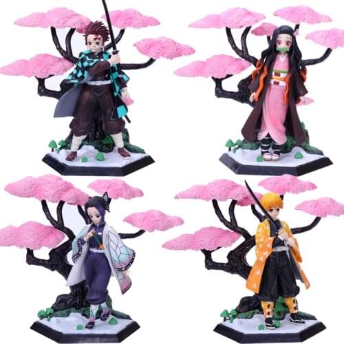 Demon Slayer Kimetsu No Yaiba Kamado Tanjirou Action Figure Kamado Nezuko Agatsuma Zenitsu 20cm PVC Figures Toys Brinquedos