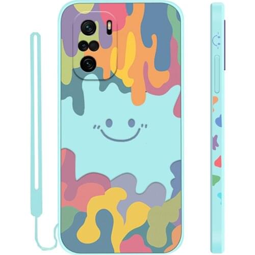 Cute Smile Case For POCO M3 PRO 5G POCO F3 GT case POCO F3 Soft Lace edge strip Phone Cover For POCO F2 Pro X2
