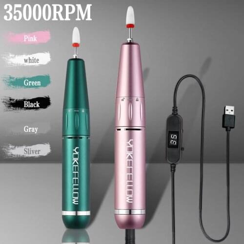 35000RPM Electric Nail Drill Machine Professional Nail Drill Handpiece Potable USB Control Nail Drill Pen For Manicure Nail Gel