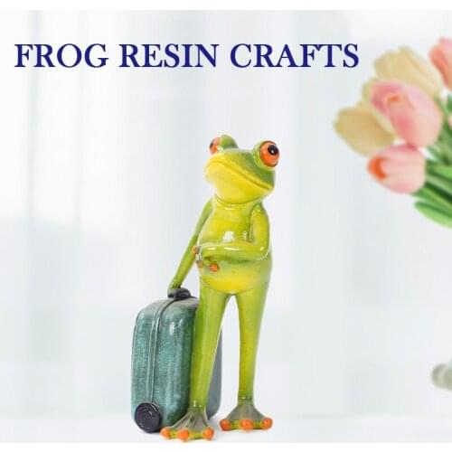 Cute Frog Statue Resin Animal Shape Desktop Ornament with Smooth Sleek Surface Home Office Decor NW