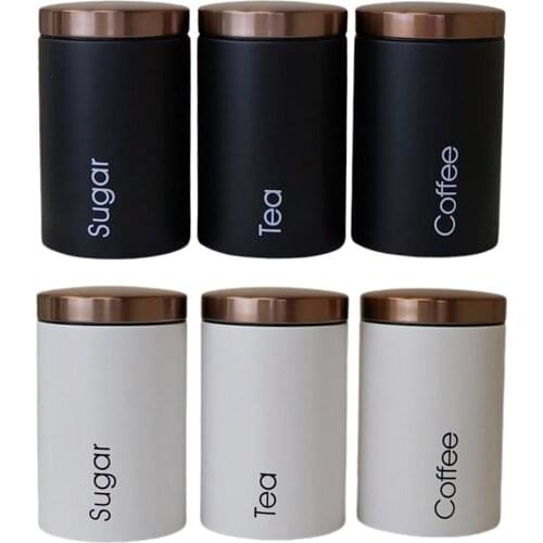 3set of Storage Bottles Metals Canisters Sets for Kitchen Tea Coffee Food Storage box Household Can