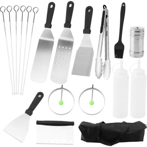 17Pcs/Set BBQ Grill Set Stainless Steel Spatula BBQ Tools For Pancake Griddle Cooking Utensil DIY Kitchen Barbecue Accessories