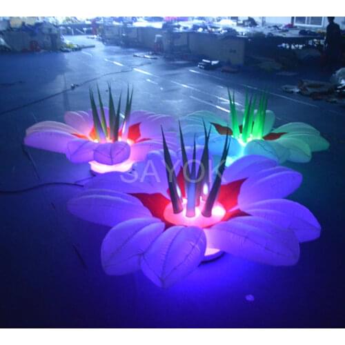 2017 hot sale inflatable flower with led light dia1.5m(5ft) inflatable for wedding party or stage decoration free shipping sale