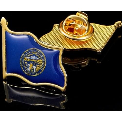 American Nebraska State USA Flag Badge Lapel Pin Country Brooch Enamel Pin Fashion Accessories