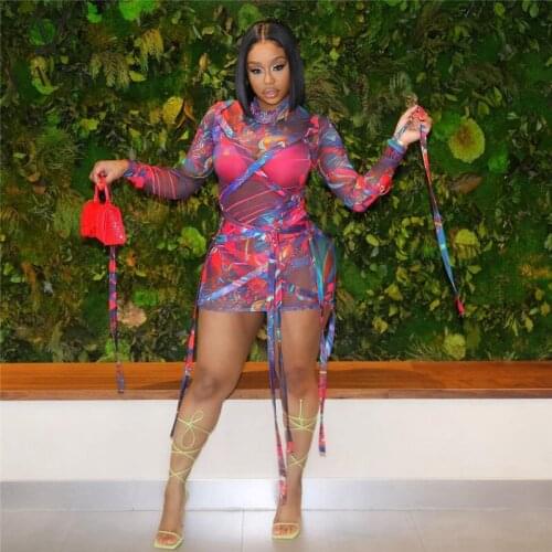 VAZN New 2021 Summer High Neck Bodycon Beach Colorful Boho Beach Holiday Dress Sexy Regular Dress Women Elegant Fashion Dress