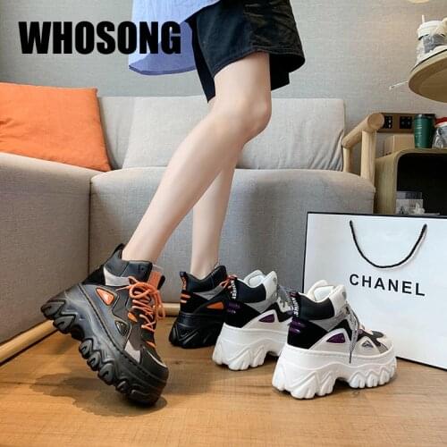 New Women Sneakers Ladies High Platform Shoes Girls Sport Sneakers Female Brand Chunky Sneakers Increase Bottom Shoes Trainers