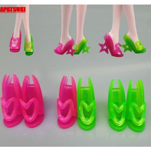 5pairs/lot Star Design Doll Shoes For Monster High Dolls Sandal Shoes For High Heel Doll Accessories Kids Toy Girls Gifts