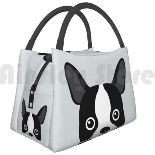 Portable Insulation Bag Dog Head Dog Face Dog Noise Animal Face Dog Head Happy Dog Puppy Dog Black And White Dog