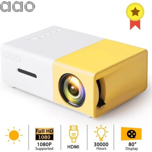 AAO YG300 Portable LED Mini Projector 800 Lumens Audio USB Speaker YG-300 YG300 Pro Child Beamer Home Theater Game Video Player