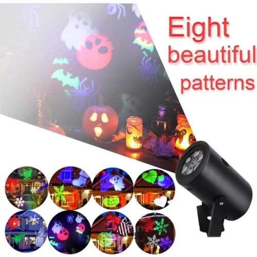 12 Patterns Projector Lights LED Christmas Moving Snowflakes Sky Star Laser Projector Holiday Garden Landscape Decoration