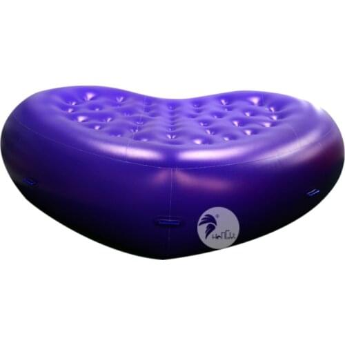 Factory Direct PVC Purple Heart Shaped Inflatable Sofa Air Cushion